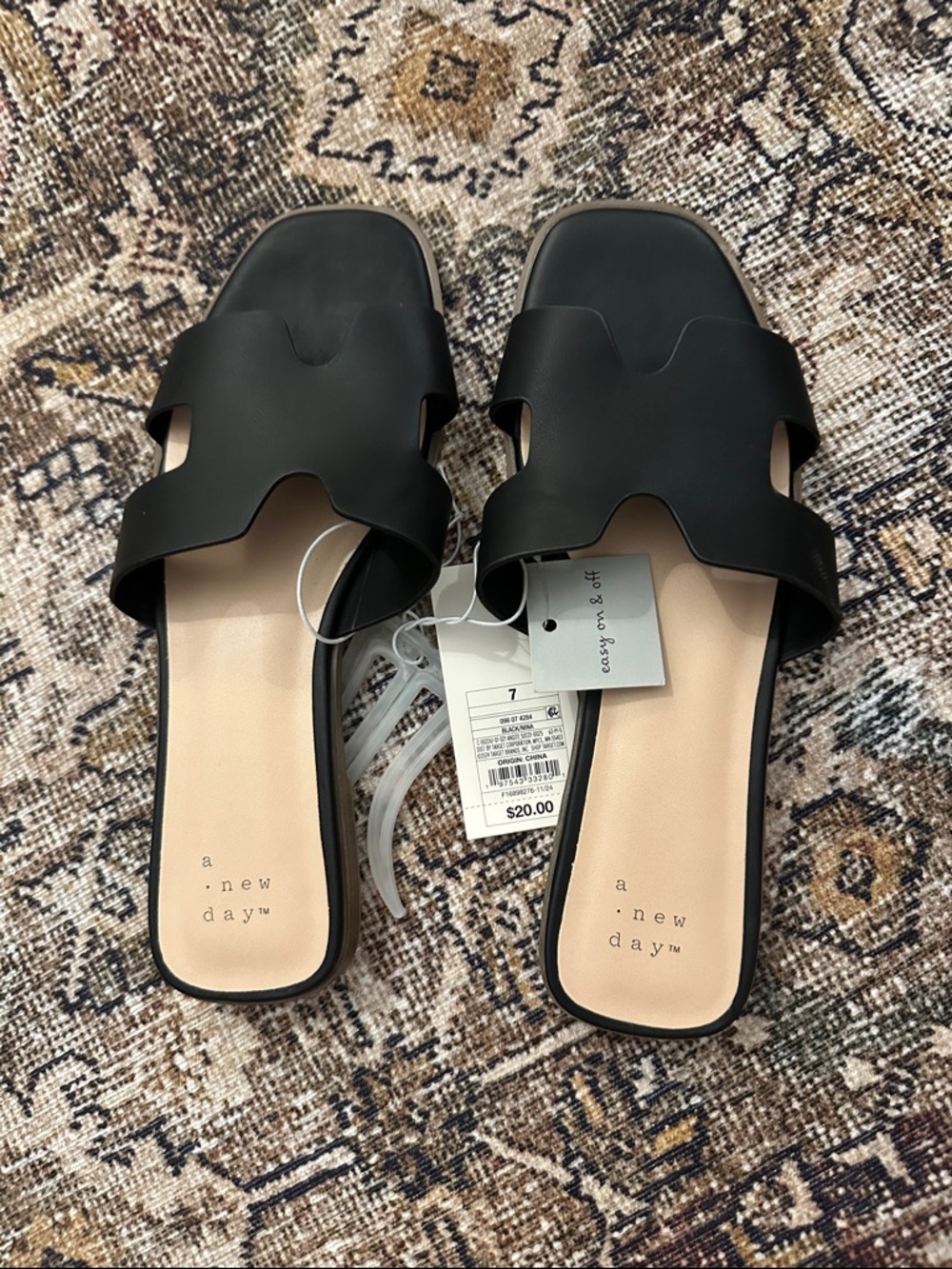 a new day Black Open-Toe Slide Sandals